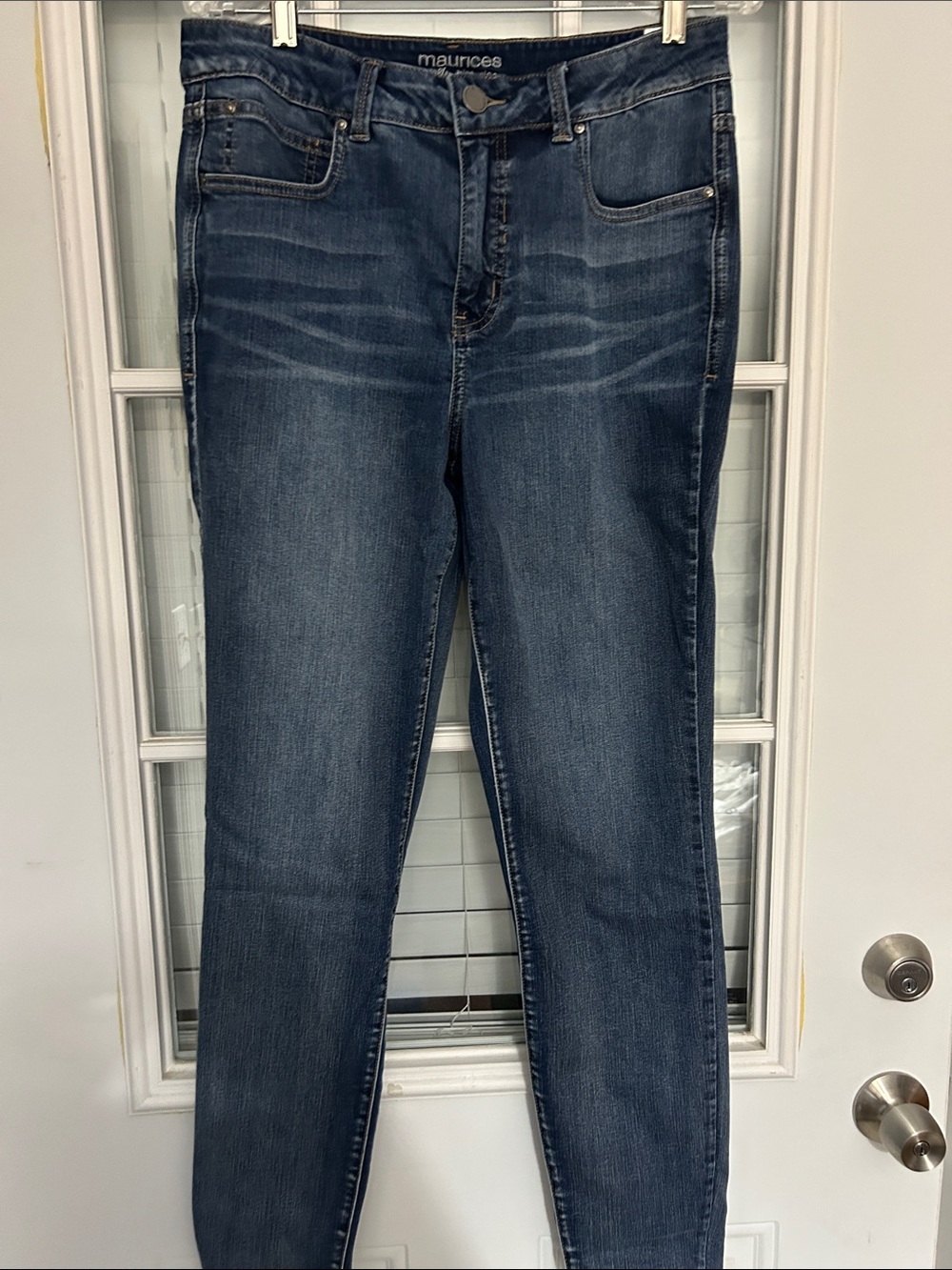 Maurices Indigo Skinny Jeans with Subtle Whiskering
